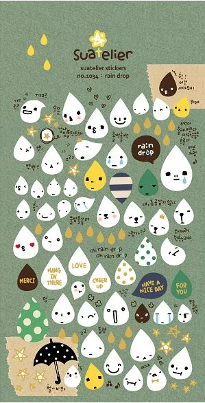 01034 RAIN DROP Paper Sticker-12