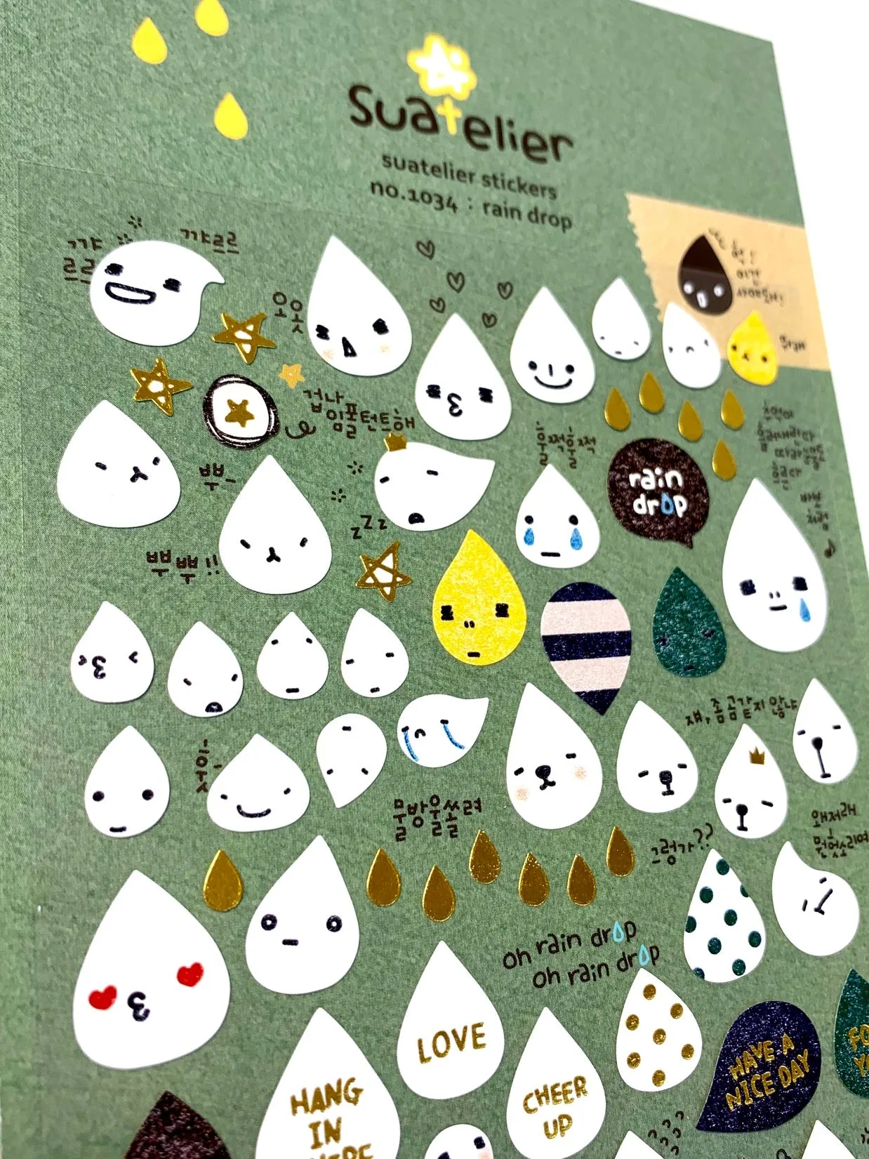 01034 RAIN DROP Paper Sticker-12