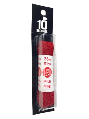 10 Seconds ® All-Pro ® Athletic Flat Laces | Red [Blister Pack]