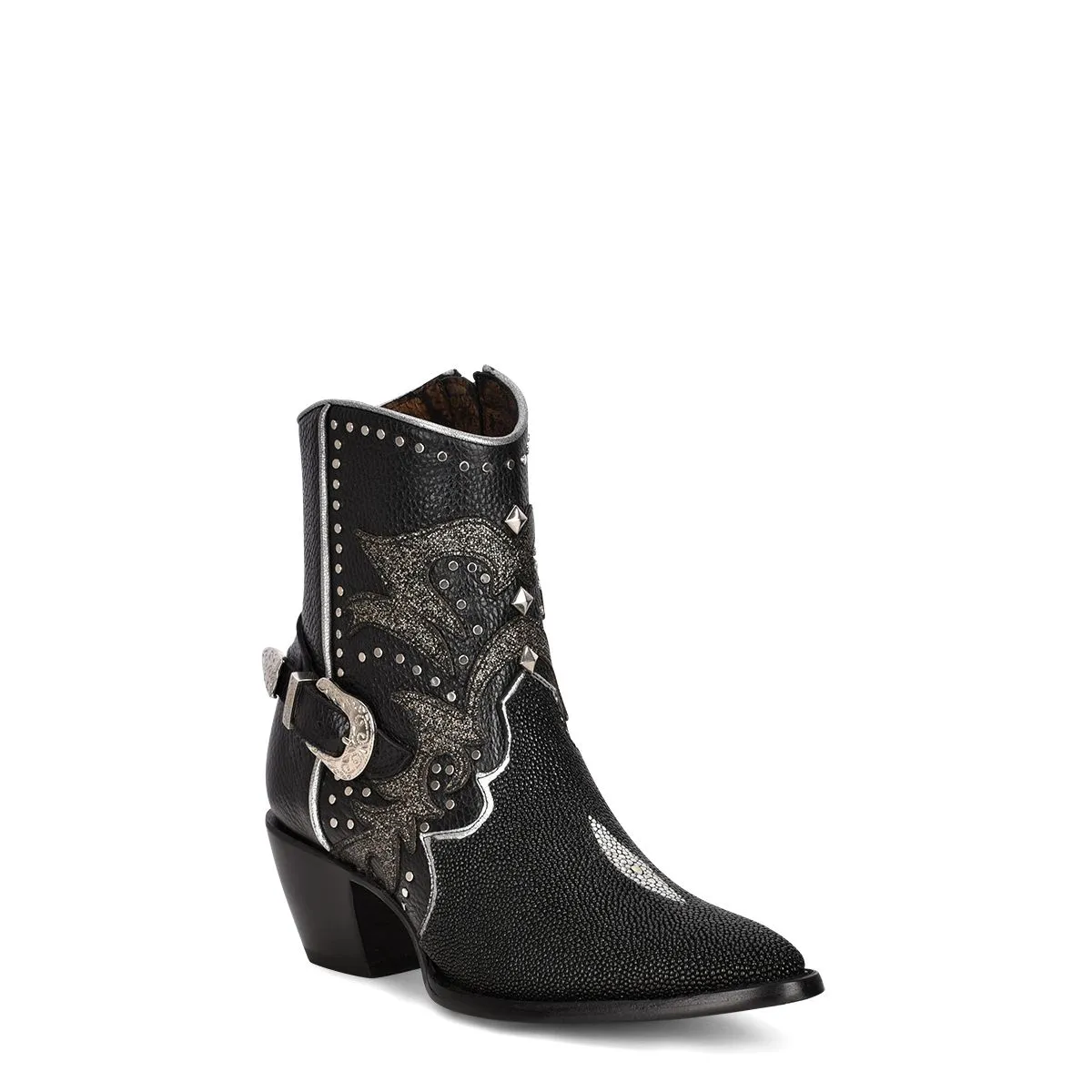 4A22MA - Cuadra black cowgirl western stingray ankle boots for women