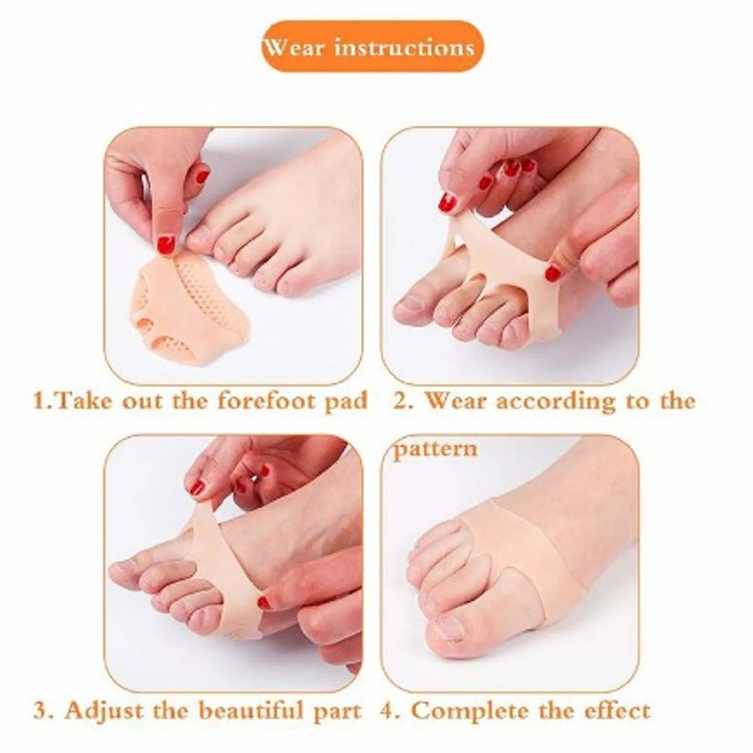 6057 Toe Separator Bunion Corrector Straightner Hallux Valgus Pain Relief (1Pair)