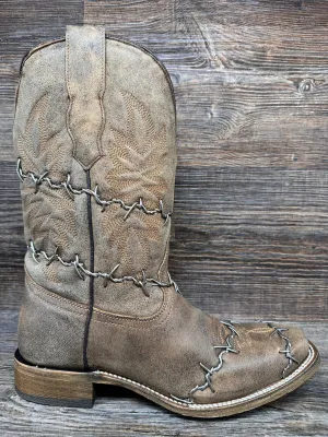 A3532 Men's Barbed Wire Stitch Square Toe Western Boots by Corral