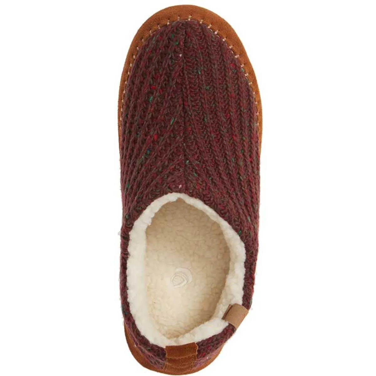 Acorn Women’s Moc Slippers - Sustainable Camden Garnet Wool, Large | A19019GARWL