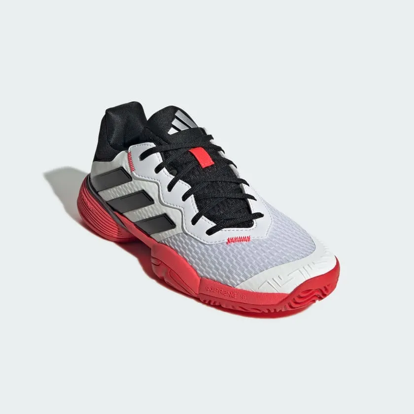 Adidas Barricade Junior Tennis Shoe - Cloud White/Core Black/Lucid Red