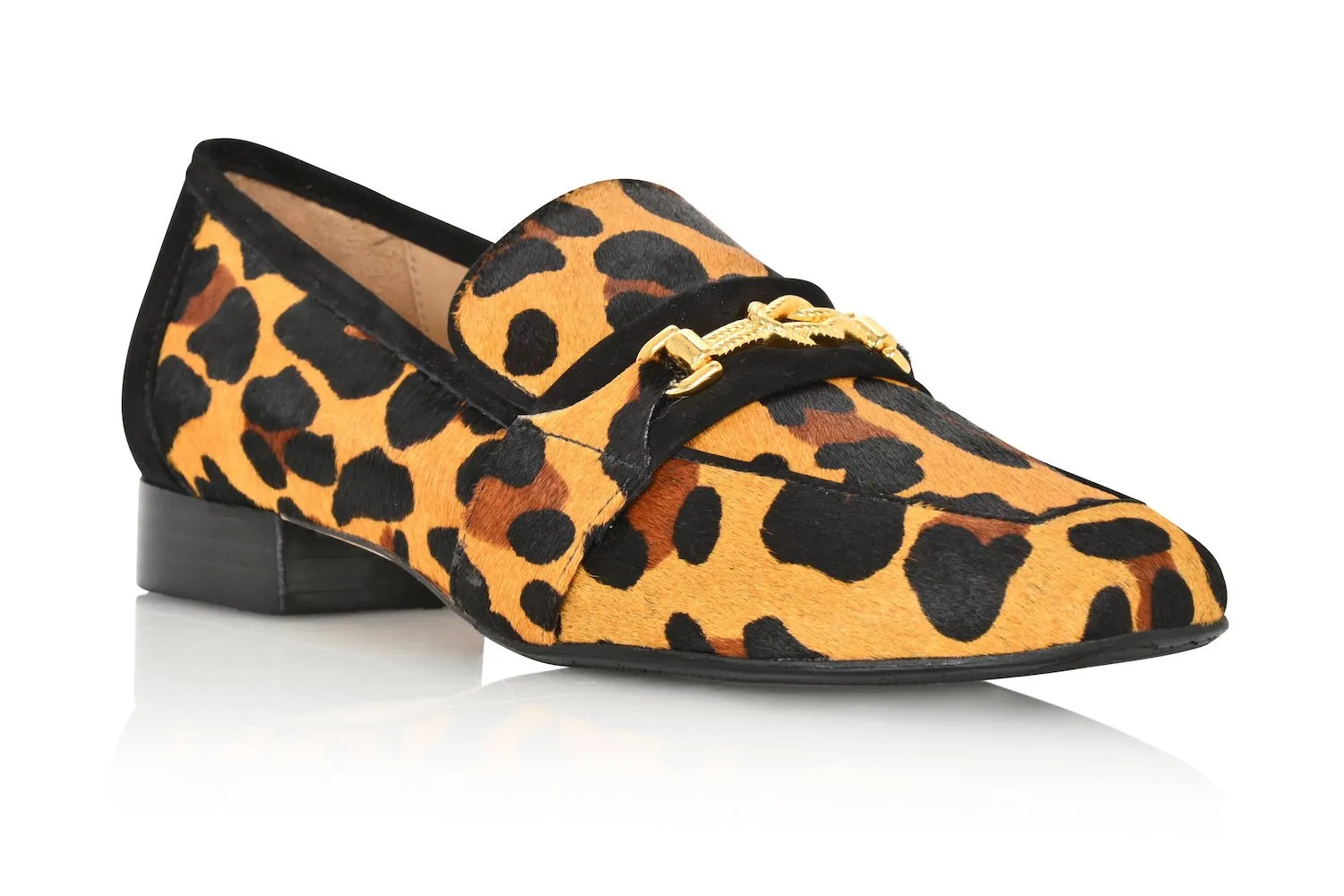 Adonis Leopard Hair Calf/Black Suede Loafer