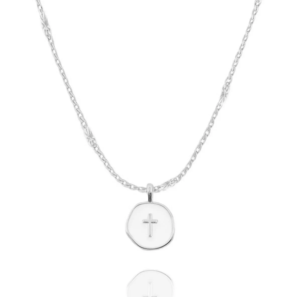 Agape Cross Necklace in Gold and Silver