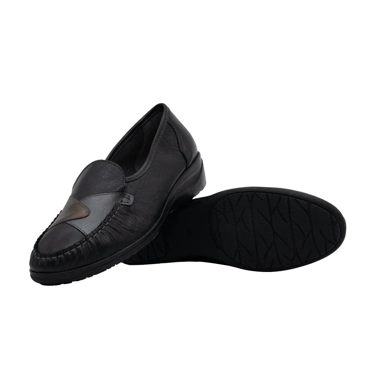 Airsoft Classic Slipon Moccasins Fabric Black Colour For Women