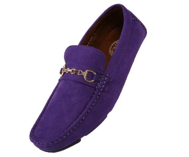 Amali Ecker Purple Men’s Suede Driving Moccasins