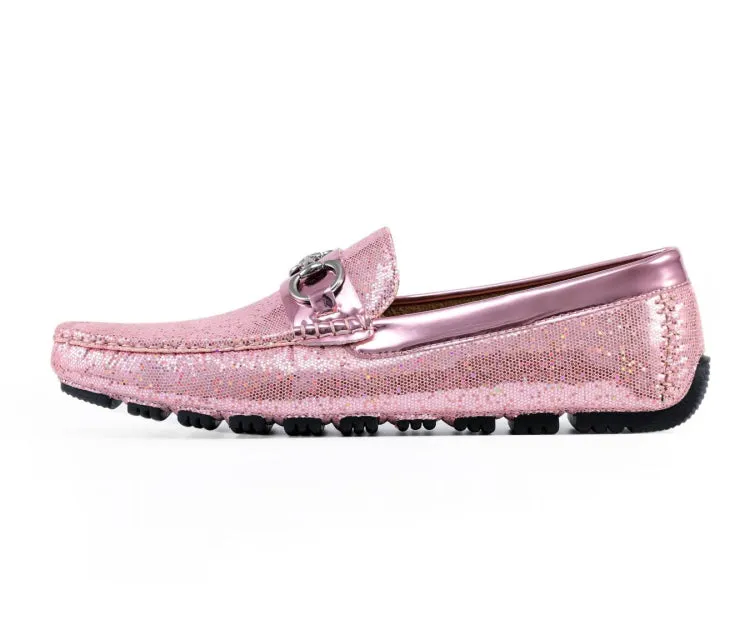 Amali Samson Sequin Loafers Men’s Man Made Light Pink