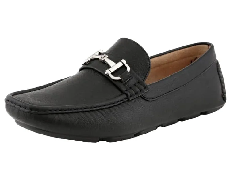 Amali Trentino Black Men's Slip On Loafers Leather