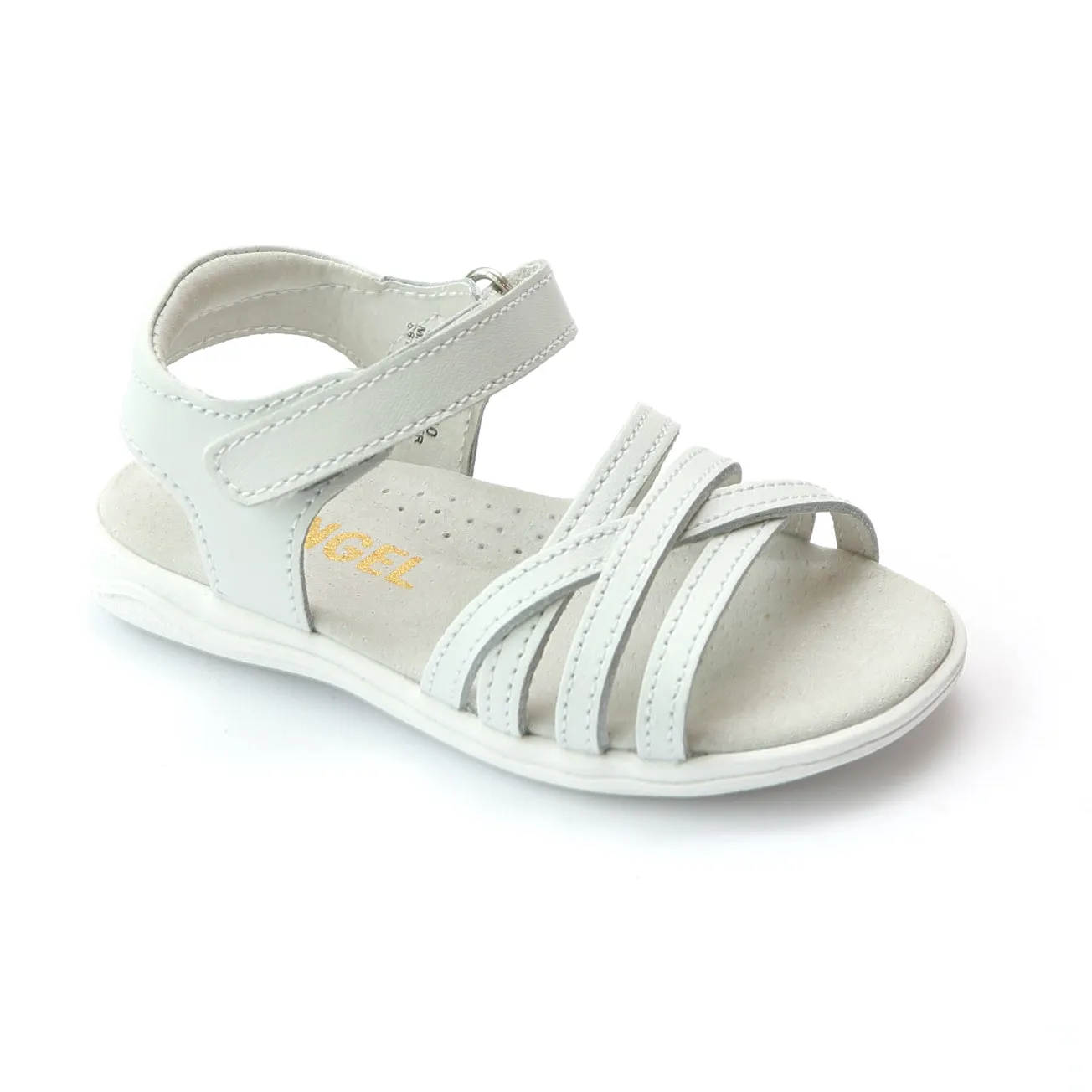 Angel Girls Leather Cross Strap Sandals