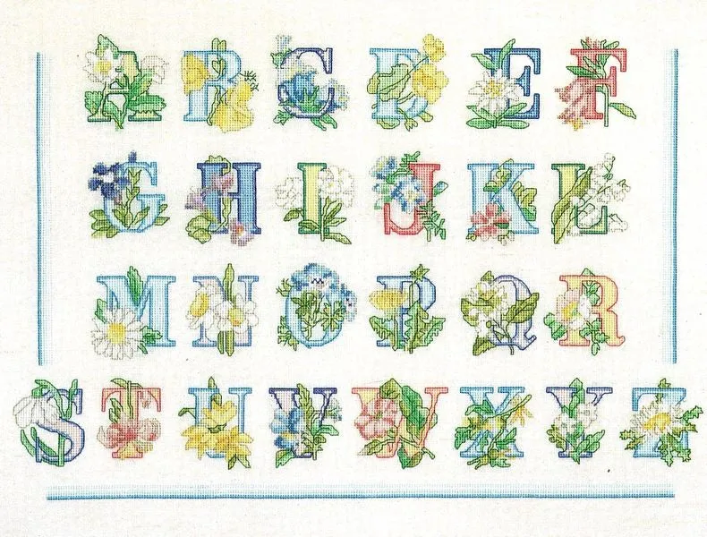 Art Deco Floral Alphabet - Kit