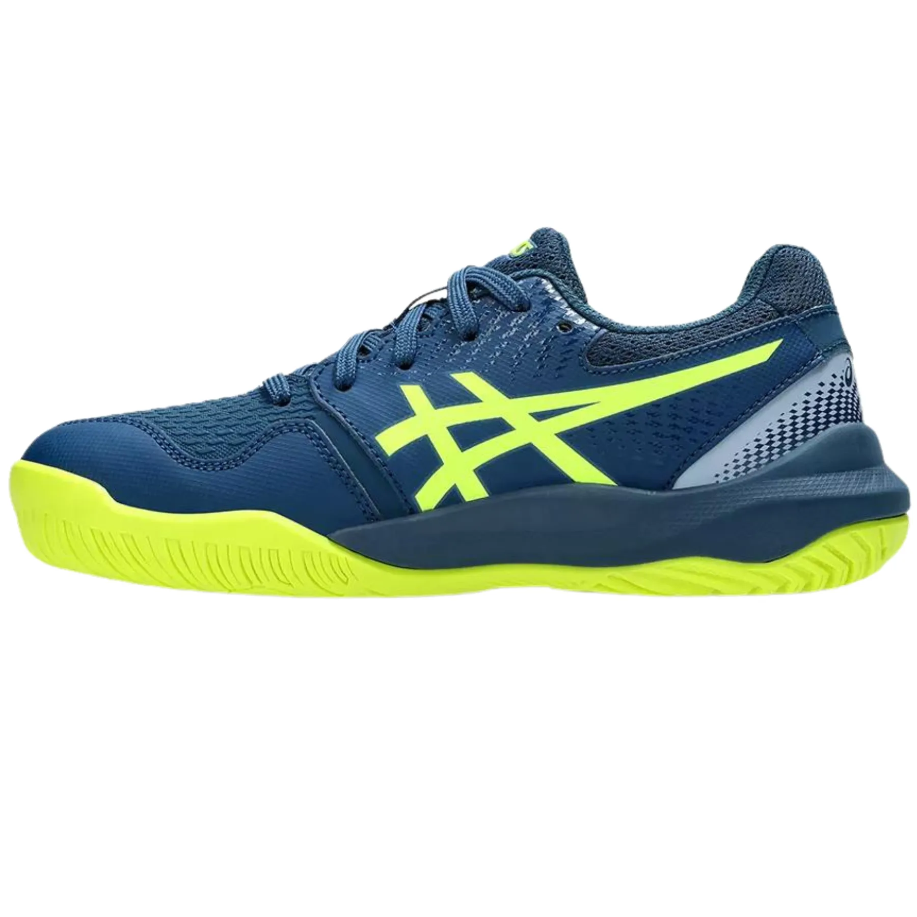 Asics Gel Resolution 9 Youth Tennis Shoes - Mako Blue/Safety Yellow