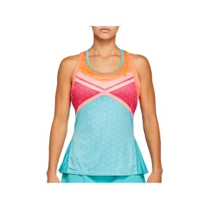 ASICS TENNIS GPX TANK W CANOTTA TECNICA PADEL TENNIS TRAINING DONNA - TURCHESE/ARANCIONE/ROSA