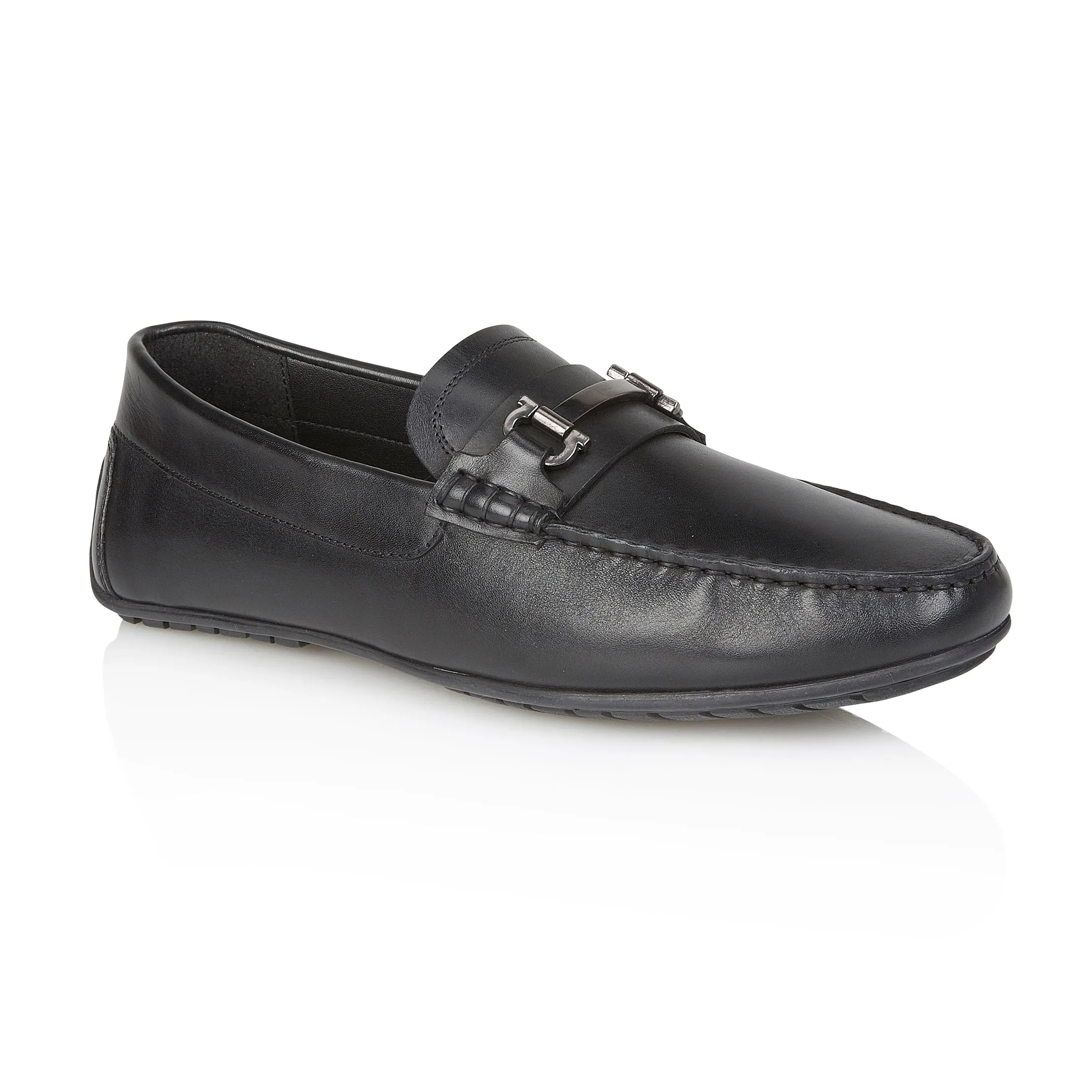 Austin Leather Driving Loafer - Black