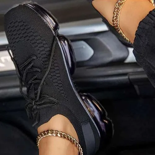 Back to college Joskaa 2024 Women Lace Up Mesh Sneaker Woman Breathable Vulcanized Women's Casual Flat Ladies Comfort Female Tennis Shoes Plus Size