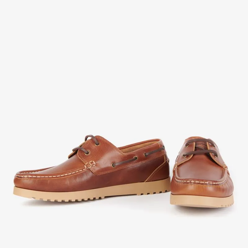 Barbour Seeker Mens Leather Boat Shoe - Cognac