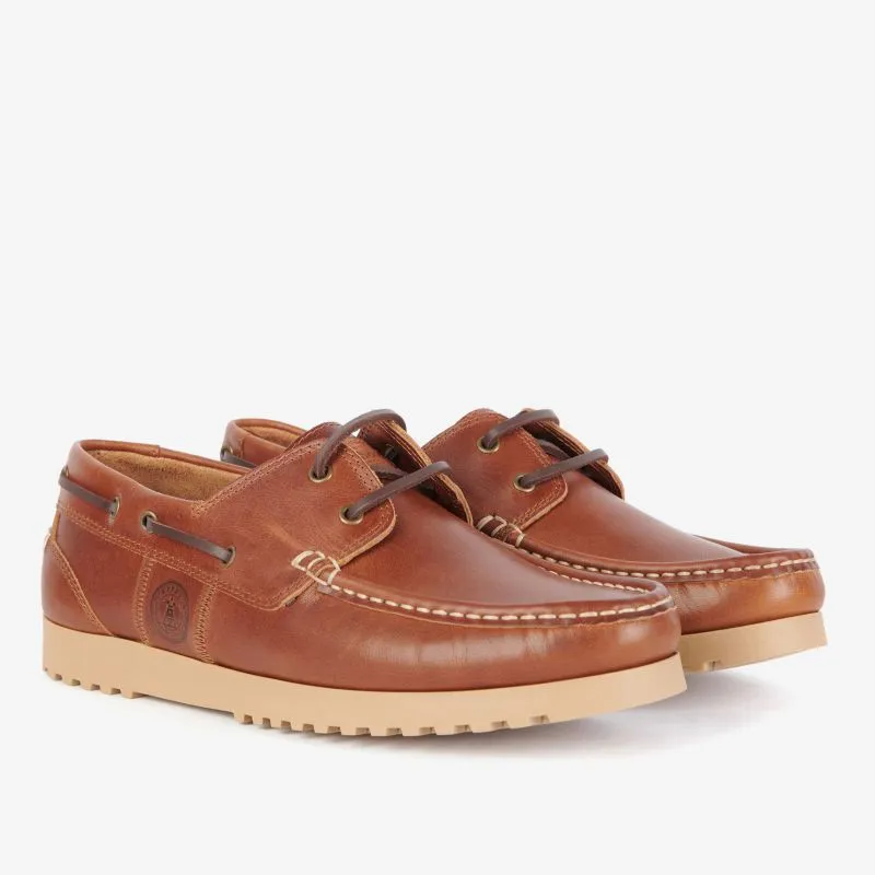 Barbour Seeker Mens Leather Boat Shoe - Cognac