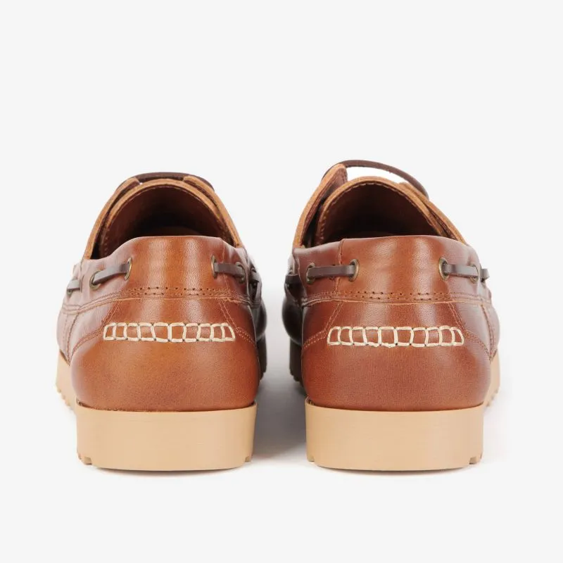 Barbour Seeker Mens Leather Boat Shoe - Cognac