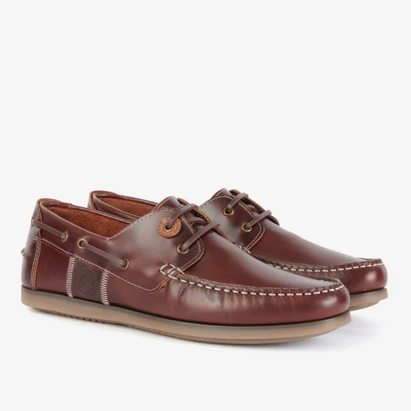 Barbour Wake Leather Mens Boat Shoe  - Mahogany