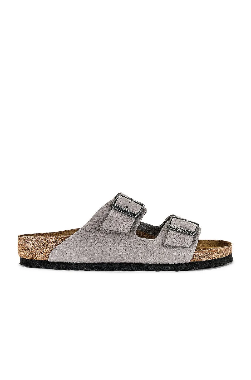 Birkenstock Arizona Slides in Desert Buck & Whale Gray