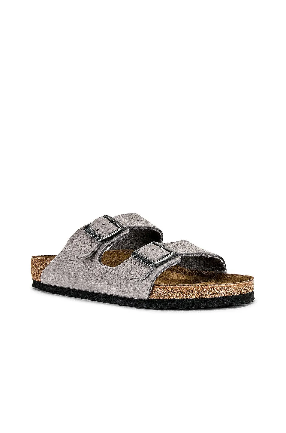 Birkenstock Arizona Slides in Desert Buck & Whale Gray