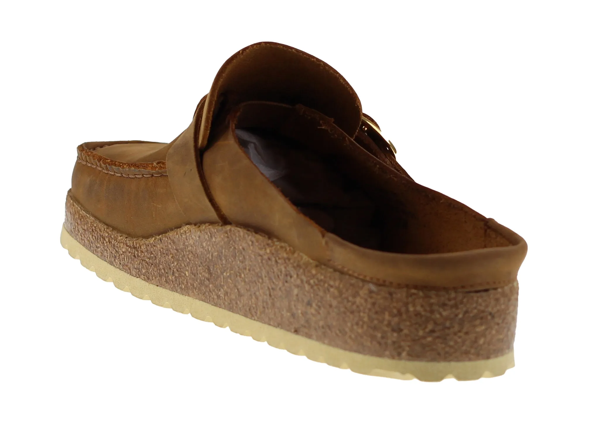 Birkenstock Womens Buckley Nubuck Leather Cognac