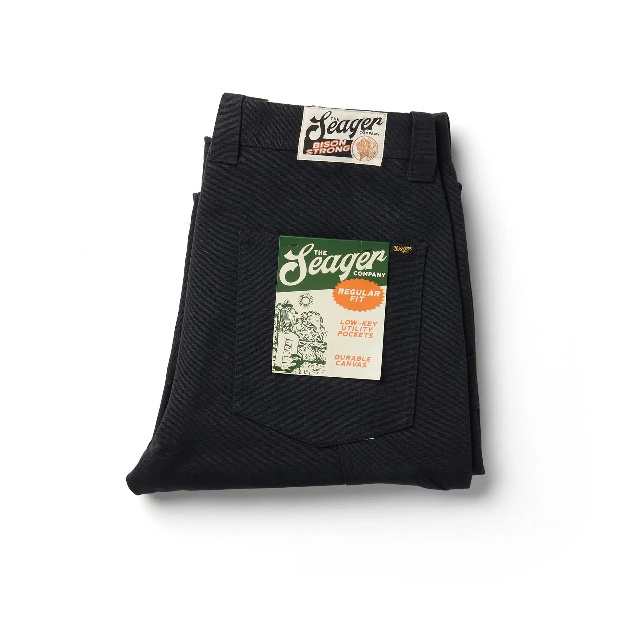 Bison Double Knee Canvas Pant | Black | Seager Co.