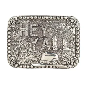 Blazin Roxx "Hey Ya'll" Rectangle Belt Buckle