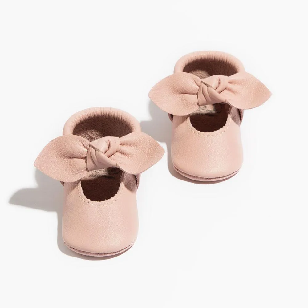 Blush Knotted Bow Baby Shoe