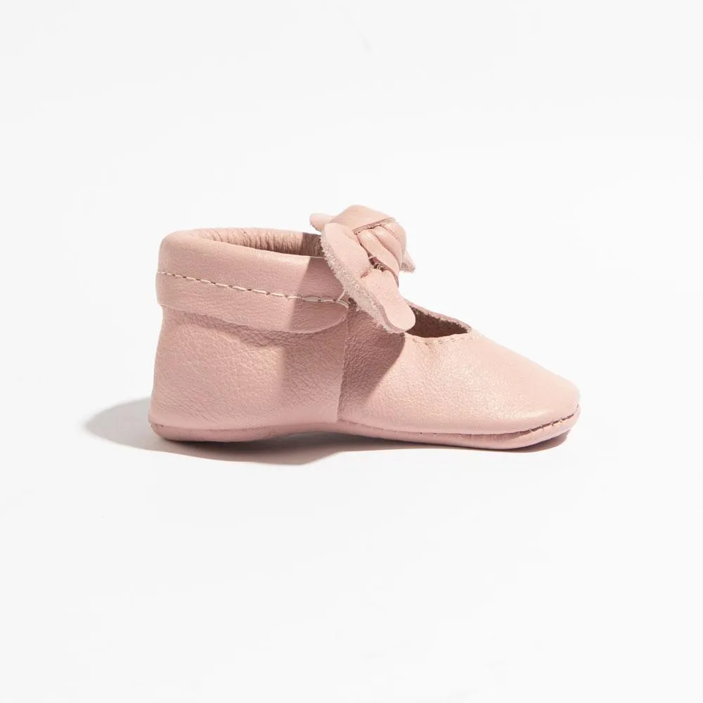 Blush Knotted Bow Baby Shoe