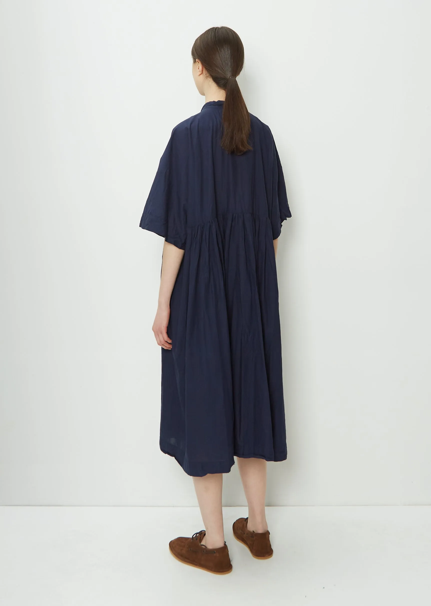 Botanical Dye Organic Cotton Dress — Navy