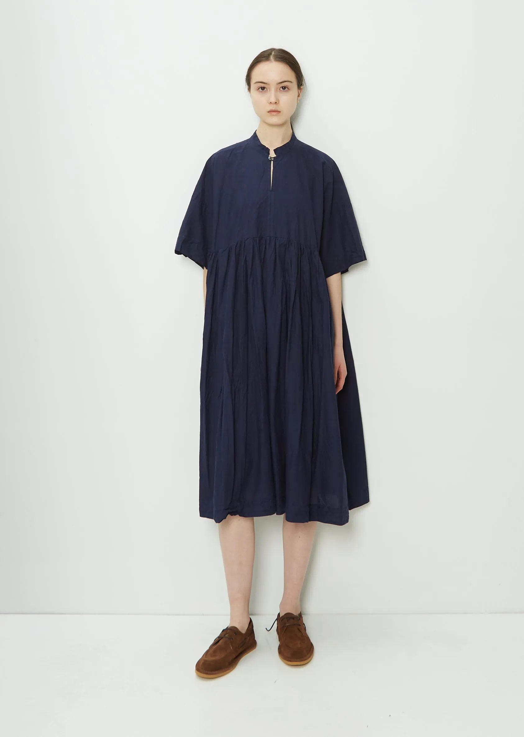 Botanical Dye Organic Cotton Dress — Navy