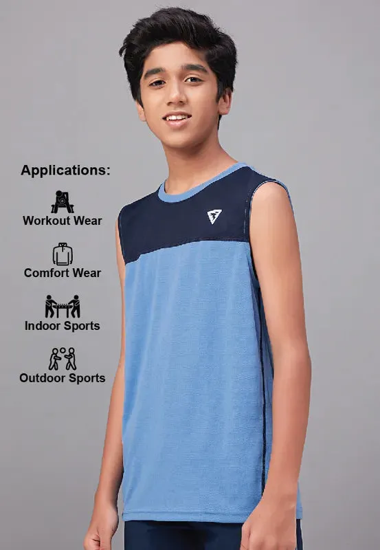 Boys Colorblock Slim Fit Crew Neck T-shirt with TECHNO GUARD