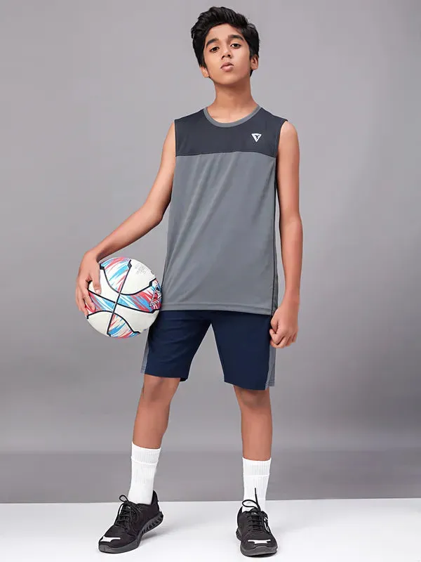 Boys Colorblock Slim Fit Crew Neck T-shirt with TECHNO GUARD