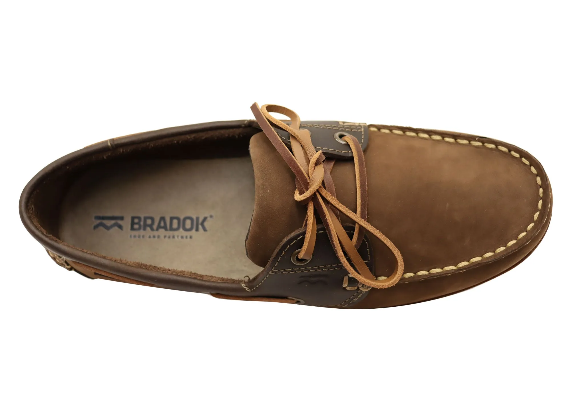 Bradok Mens Comfortable Leather Boat Shoes Made In Brazil