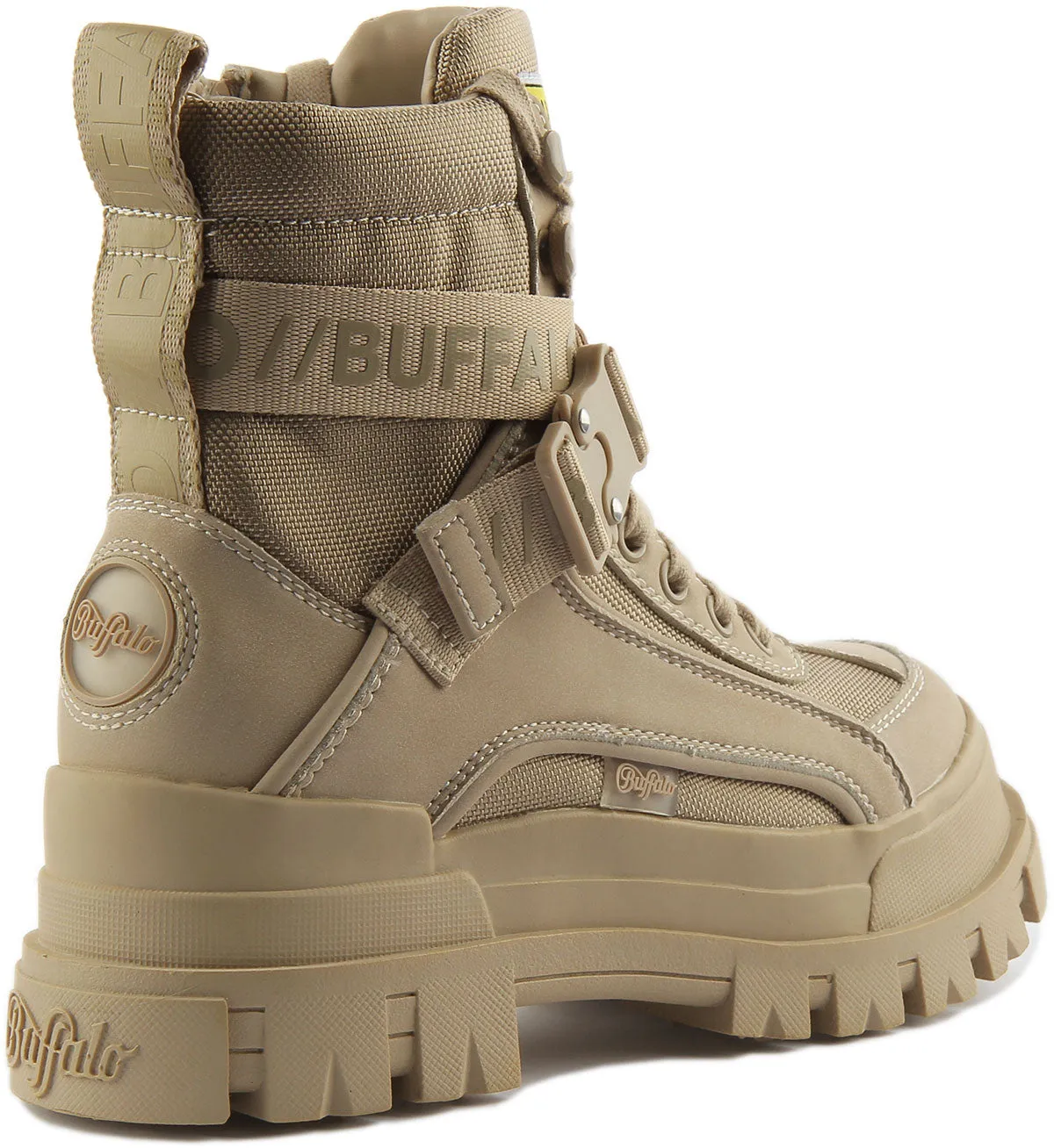 Buffalo Aspha Com1 Boots In Beige