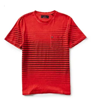 Buffalo David Bitton Nisac Crewneck Horizontal Striped Short-Sleeve Pocket Tee.CLEARANCE, FINAL SALE!