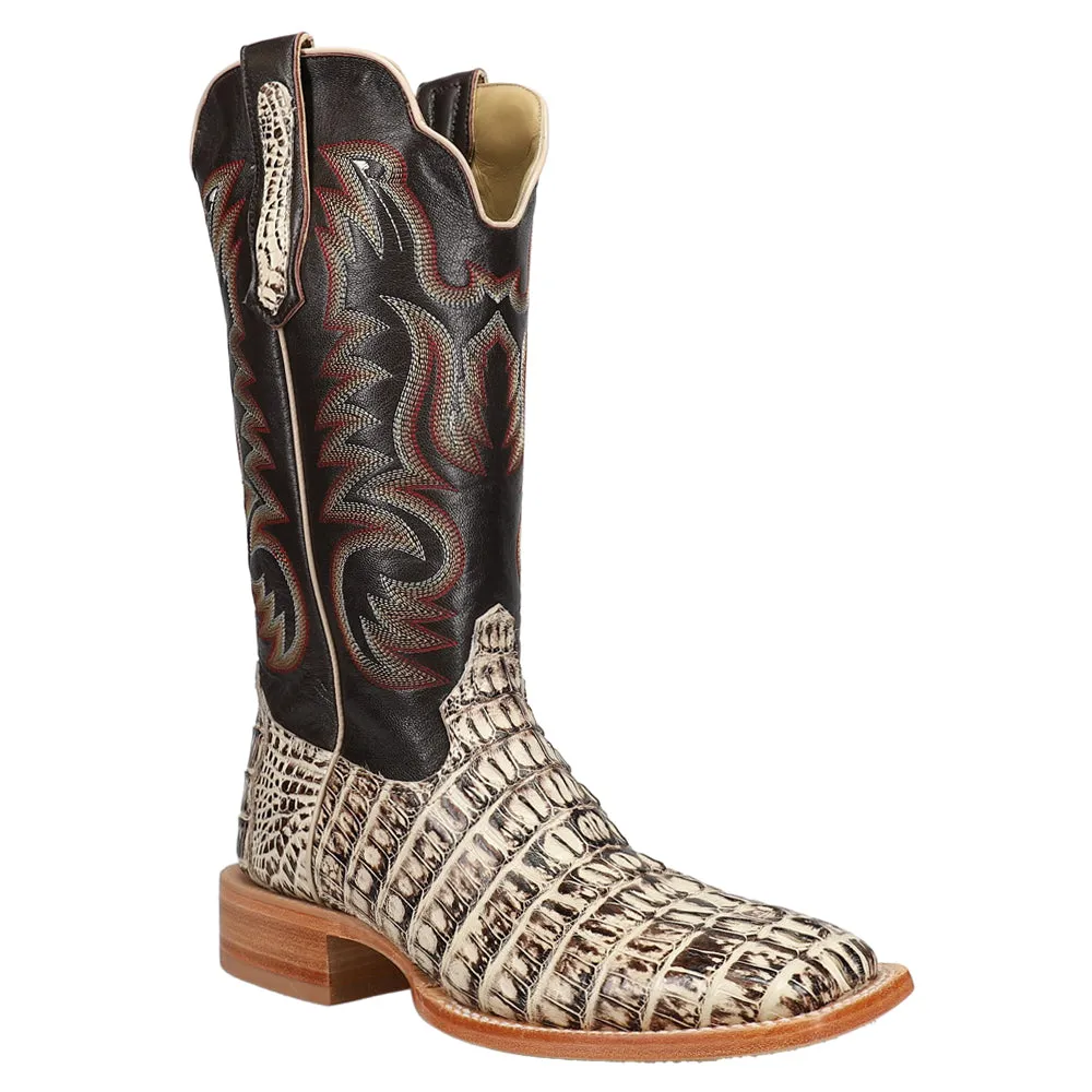 Caiman Tail Square Toe Cowboy Boots