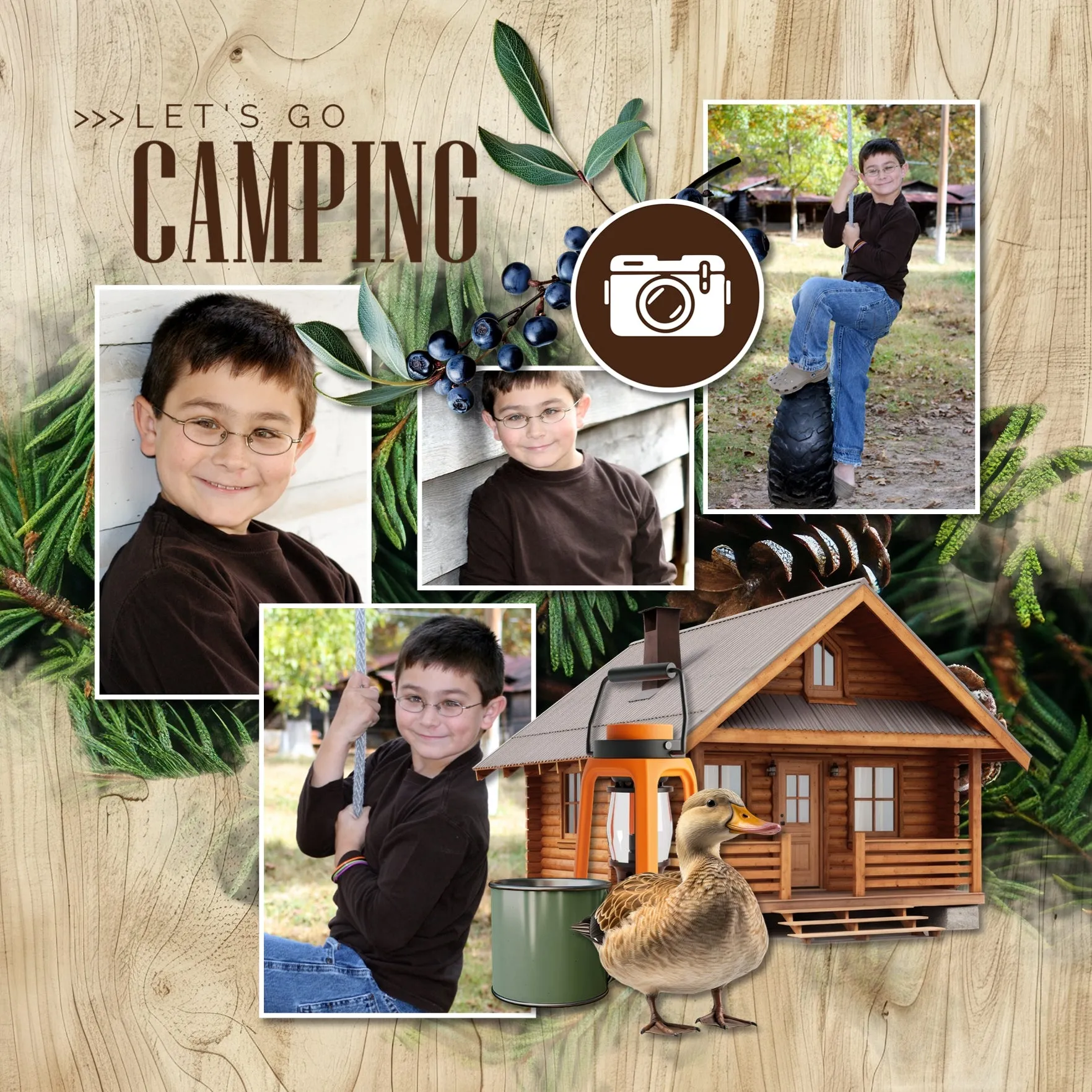 Camping Elements Digital Scrapbook Kit