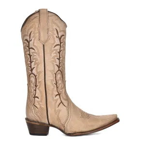 Circle G Womens L5970 Sand Leather Embroidered Western Cowboy Boots