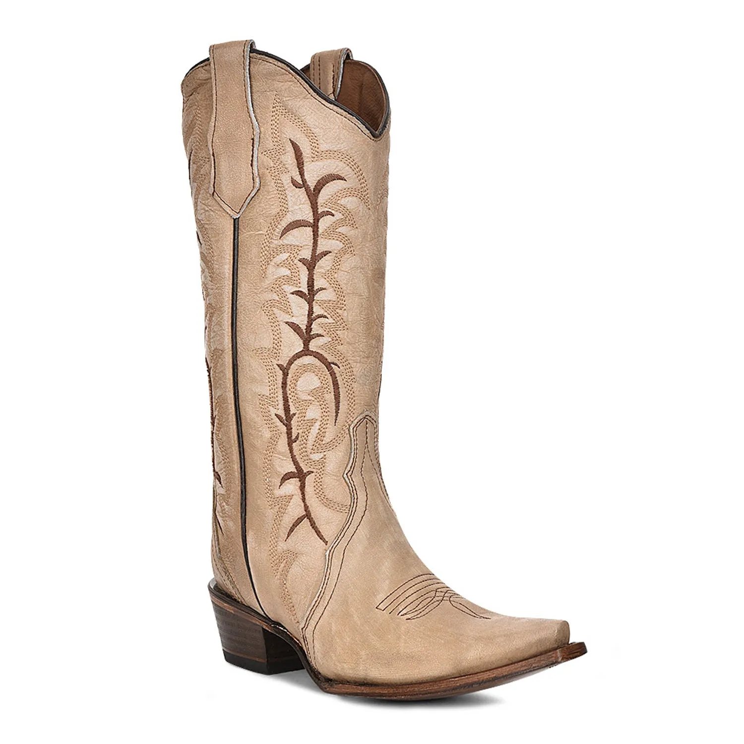 Circle G Womens L5970 Sand Leather Embroidered Western Cowboy Boots