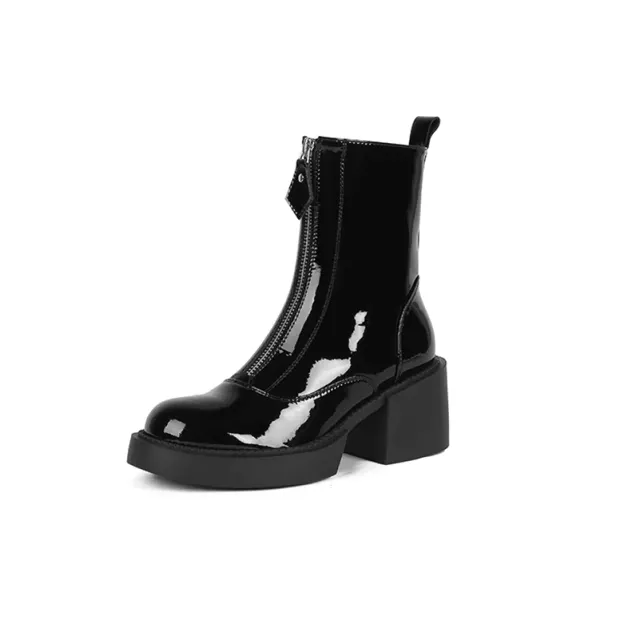 Clemen Women's Patent Leather Ankle Boots