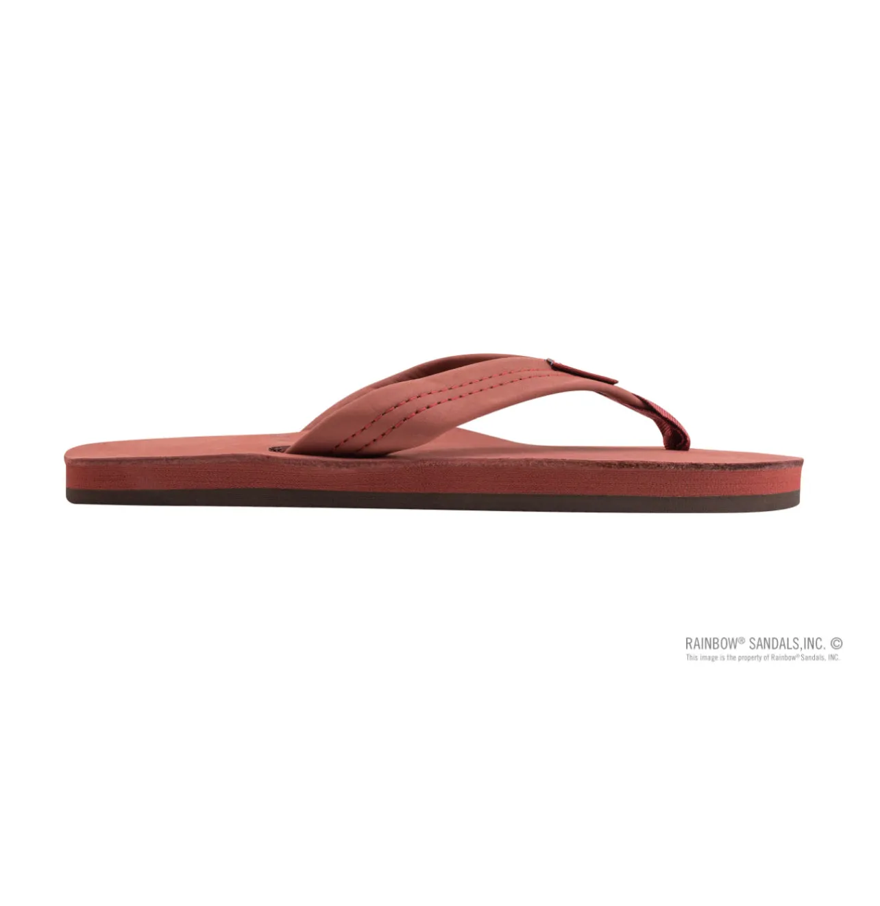 COGNAC - Rainbow Single Layer Arch Support Premier Leather with 1" Strap