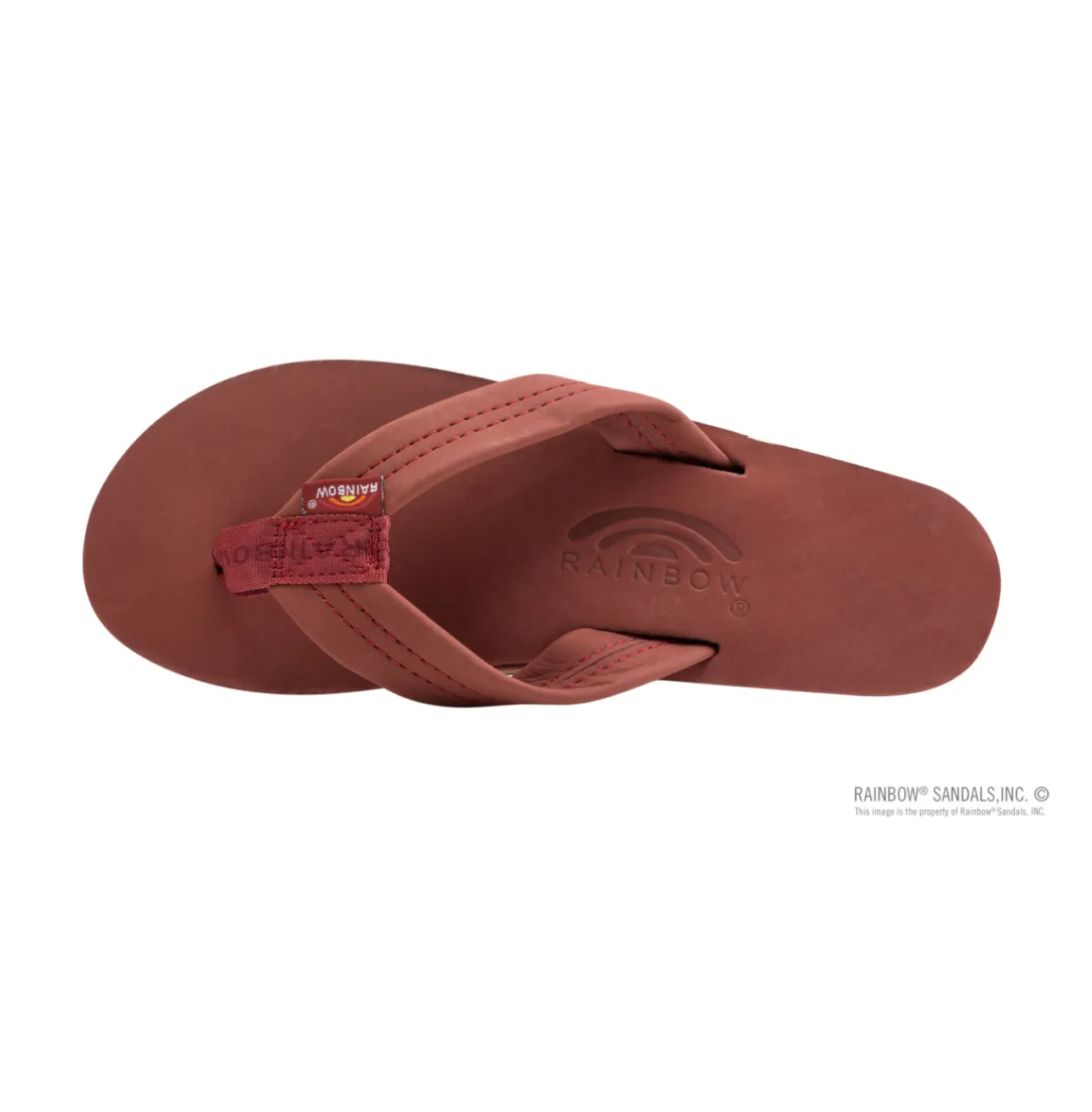 COGNAC - Rainbow Single Layer Arch Support Premier Leather with 1" Strap