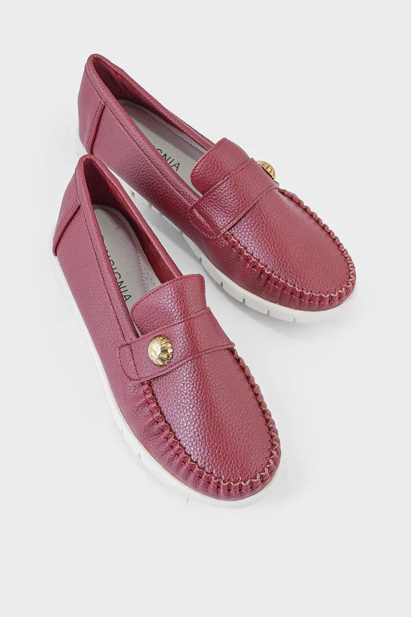 Comfort Moccassin IK7006-Maroon