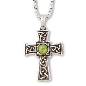 Connemara Marble Celtic Cross Pendant Necklace