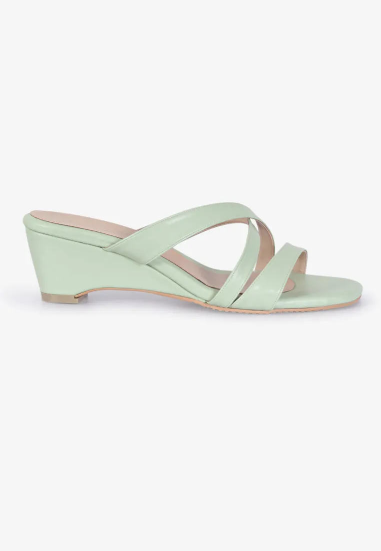 Connor Criss Cross Strappy Sandals - Mint Green