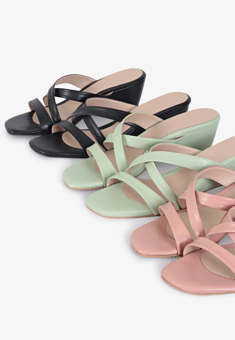 Connor Criss Cross Strappy Sandals - Mint Green