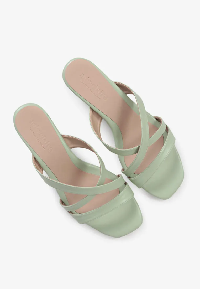 Connor Criss Cross Strappy Sandals - Mint Green